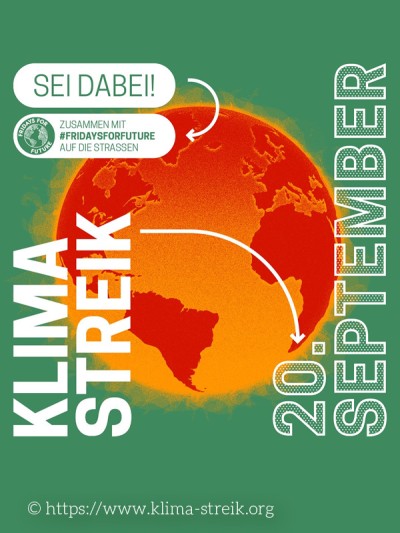 Plakat Klimastreik am 20.9.