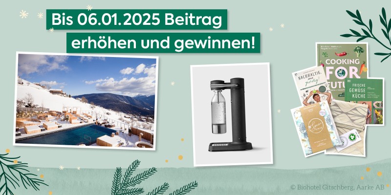 Förderbeitrag erhöhen und am Gewinnspiel teilnehmen!